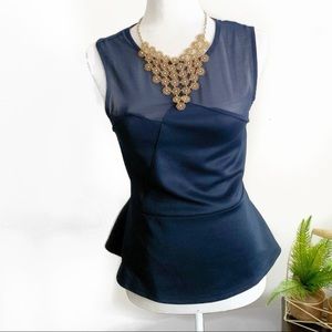 Asos navy blue peplum top(EUC)